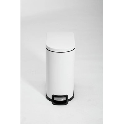 10l Stainless Steel Step-on Kitchen Trash Can, Slim Small Garbage Bin With Lid, For Bathroom, Office, And Dorm