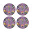 Sous-verres ronds en cuir Flora Fauna Orchid Vegan-119015151