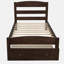 Structure de lit simple, 10 lattes de bois pour un support de matelas fiable, tiroir de rangement avec cadre de manipulation facile, circulation d'air et longévité, literie