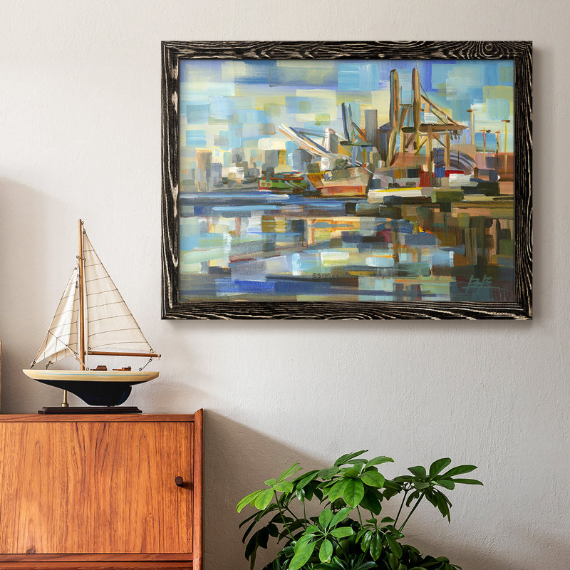 Port of Seattle, reproduction d'art sur toile, Noir, H 28 po x l 42 po x P 1,5 po