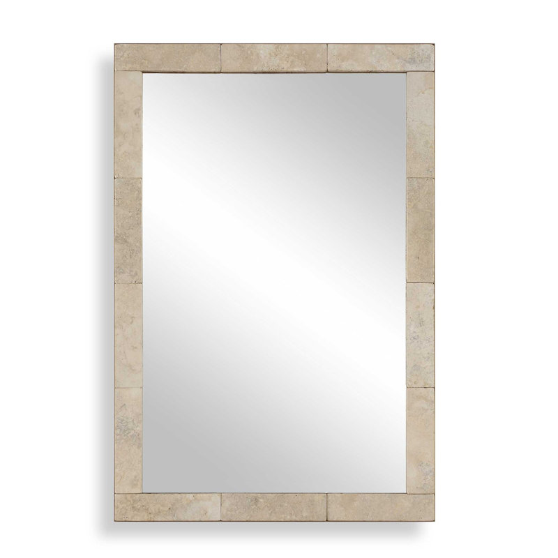  Pave Rectangular Travertine Mirror