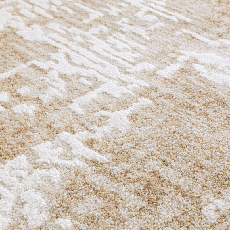 Bezore Abstract Orange/Ivory Area Rug, Rectangle 160 x 240 cm