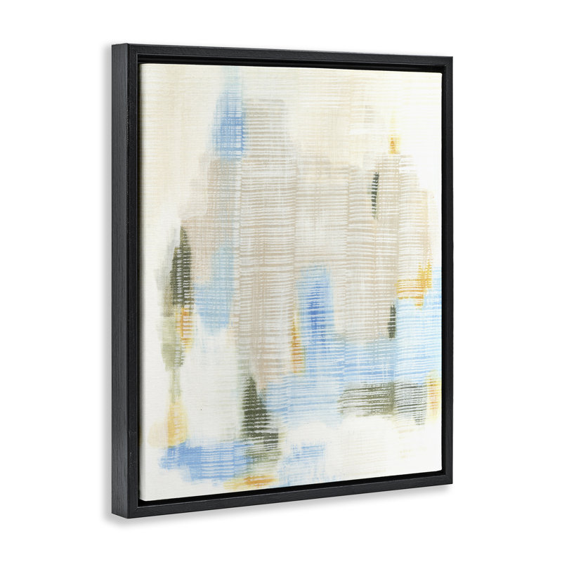 "Double Back Subtle Abstraction", encadrée par Floater, par Vanna Lam, H 31 po x l 25 po, Cadre flottant noir de jais