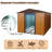 8ft x 10ft Outdoor Metal Storage Shed with Metal Foundation,Coffee-118170311-118170309