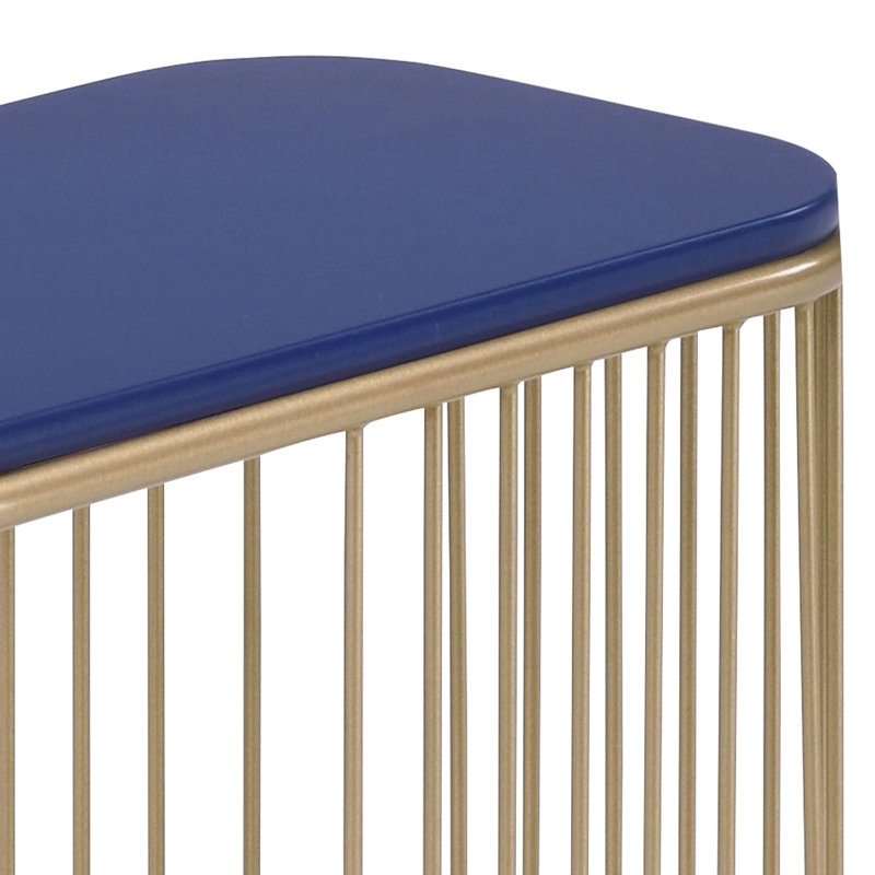 Bleu et doré avec une fabrication en métal robuste, convient à une base stable de style contemporain, parfait pour l'ameublement