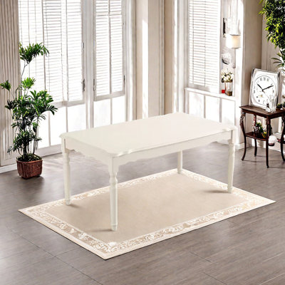 White rubber wood dining table