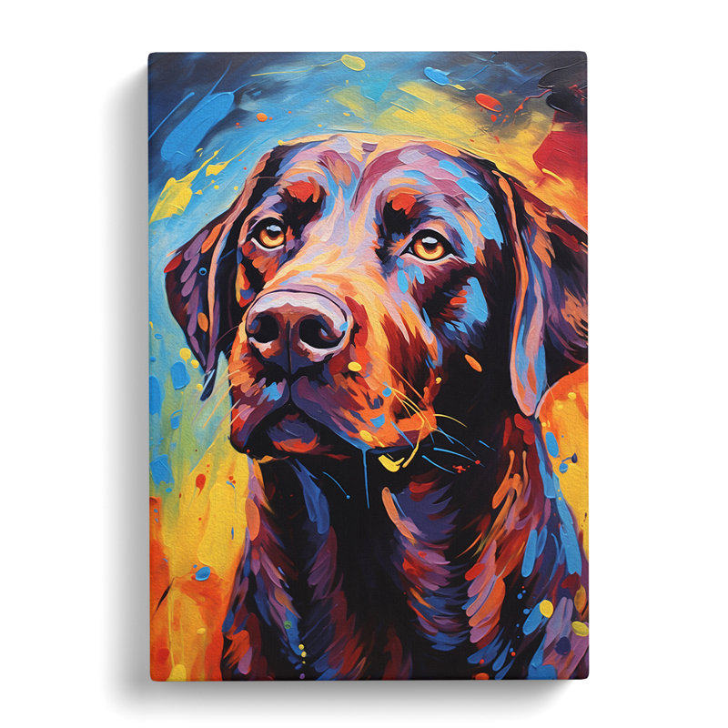 Labrador Retriever Abstract Art - No Frame Art Prints - Wrapped Canvas, 60cm H x 40cm W x 3cm D