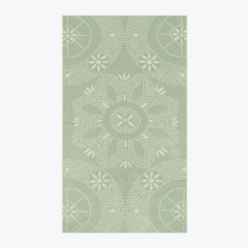 Napa Floral Patterned Bath Sheet Single, Sage Green