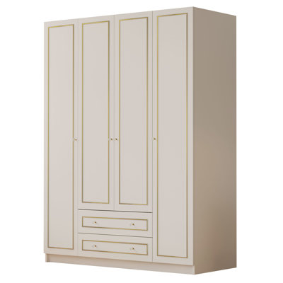 Vanegas 4 Door Manufactured Wood Wardrobe