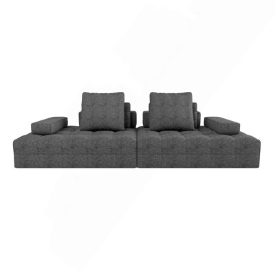 Sofa Couch for Living Room, Modern Loveseat Sofa featuring Extra Deep Seats, Comfy Armrests, Couches for Living Room Apartment Living Lounge, Easy Assembly, Grey