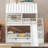 Twin Over Twin House Bunk Bed With Trundle And Slide, Storage Staircase, Roof And Window Design, White-800119643