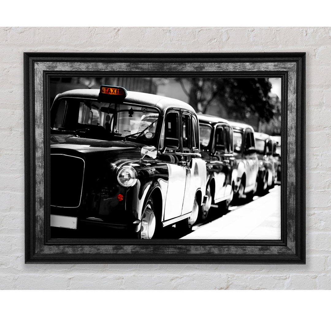 London Black Cabs - Bilderrahmen Kunstdrucke