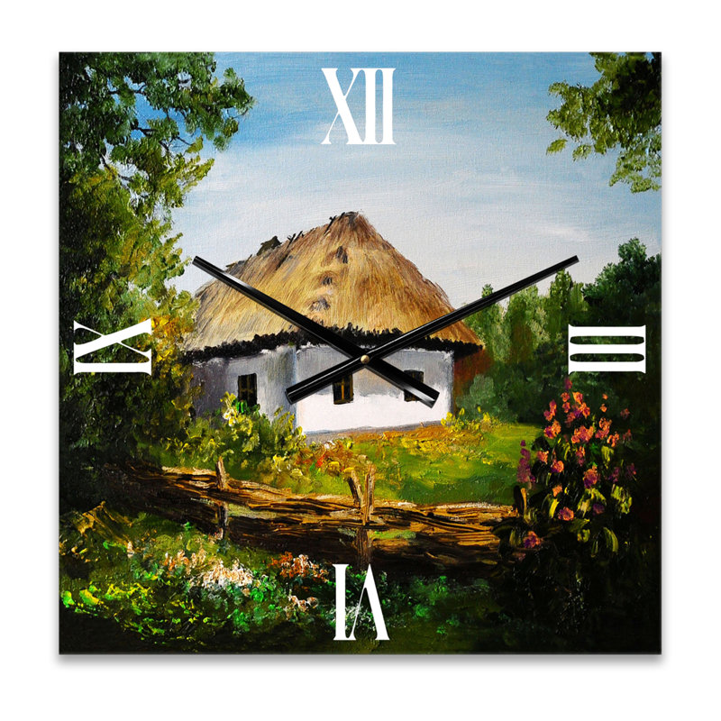 Horloge murale Traditional Cottage at Dawn in Summer, Moyen