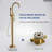 2-Handle Freestanding Floor Mount Tub Filler Faucet with Hand Shower-113849918