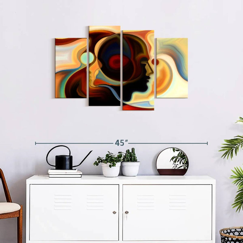" Expressionist " by Pineapple Collective 4 - Pieces, 36" H x 22" W x 1" D