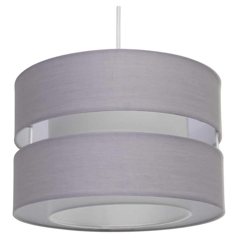 20cm H Cotton Drum Pendant Shade ( Uno ), Grey