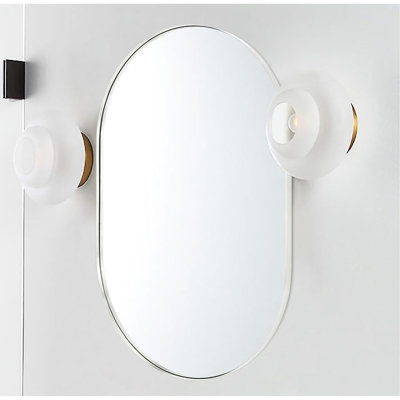 Silver 20X33 Inch Metal Oval Wall Mirror - 4Mm Hd Non Deformation Glass, Aluminum Alloy Frame, Shatterproof Design, Installation Manual With Clear Instructions Brushed Film, Kit For Quick Setup