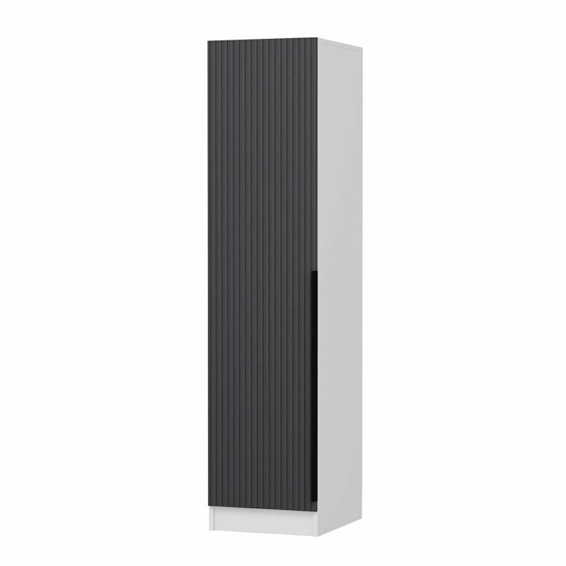Elina Manufactured Wood Wardrobe, 210cm H x 45cm W x 52cm D, White/Black