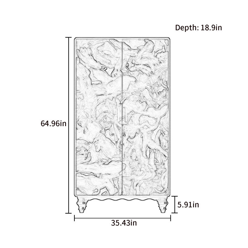 Garde-robe moderne pour chambre double, Noyer / rouge