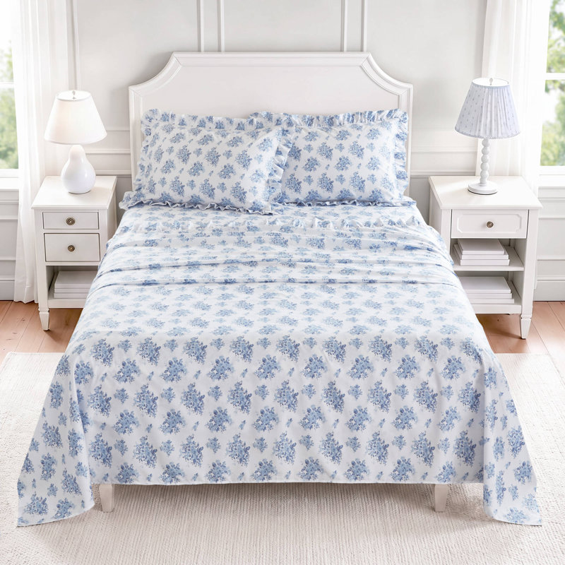 Rembourrage en microfibre, King, Blue Floral
