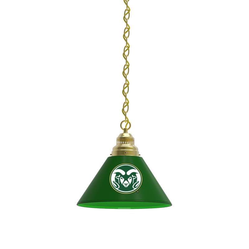 1 - Light Single Pendant, Brass, Colorado State Rams