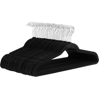Cintres en velours noirs ultra-minces antidérapants, 30 pièces par paquet, conçus pour des vêtements spécifiques, gardant les vêtements propres et bien rangés sans glisser.