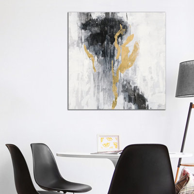 Golden Rain II 1 Piece Wall Art on Canvas