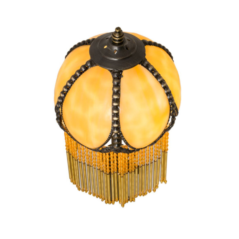 Abat-jour de 7 po de large Alicia, Beige/bleu, H 10 po x l 7 po x P 7 po