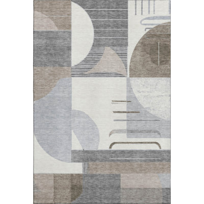 Premium Machine Washable Mehara AMF1694 Geometric Rug
