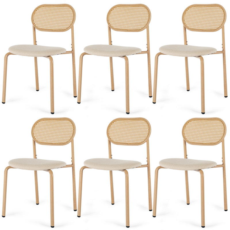 Chaise d'appoint empilable en lin Bireuen