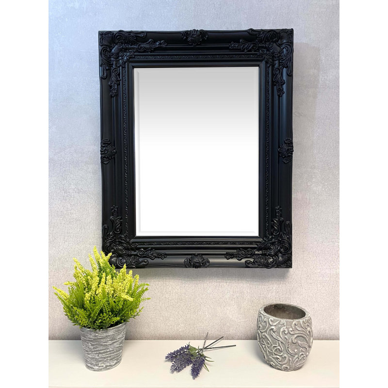 Jiminez Lightweight Hardwood Rectangle Mirror, Black
