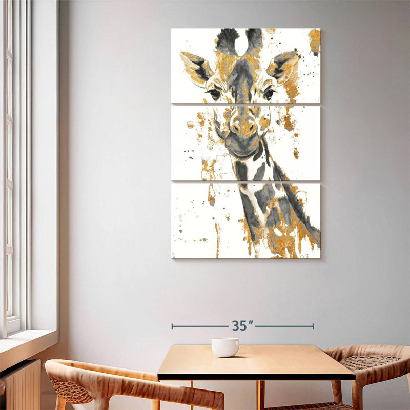 Brampt Gold Water Giraffe, 65" H x 42" W
