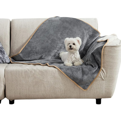 Couverture intérieure pour grands lits pour grands chiens et chats, jeté en sherpa réversible imperméable et lavable, protection pour canapé