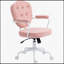 Fauteuil de bureau à domicile confortable et élégant avec molleton touffeté à boutons, fonction pivotante pour une mobilité accrue-185542691-185542692