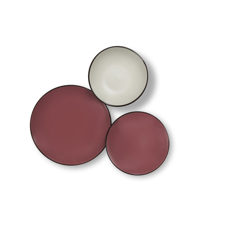 Moon 18 Piece Ceramic Dinnerware Set - Service for 6, Pink