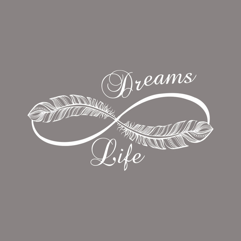 Décalcomanie murale « infinity life rêves » Donnie, Blanc