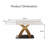 71" Modern Rectangular Sintered Stone Dining Table with Stainless Steel X-Base, White Marble Vein Finish, Rounded Corners-1410040104