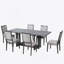 Ensemble de table de salle à manger extensible 7 pièces, table de cuisine avec rallonge amovible et 6 chaises de salle à manger rembourrées-246913228