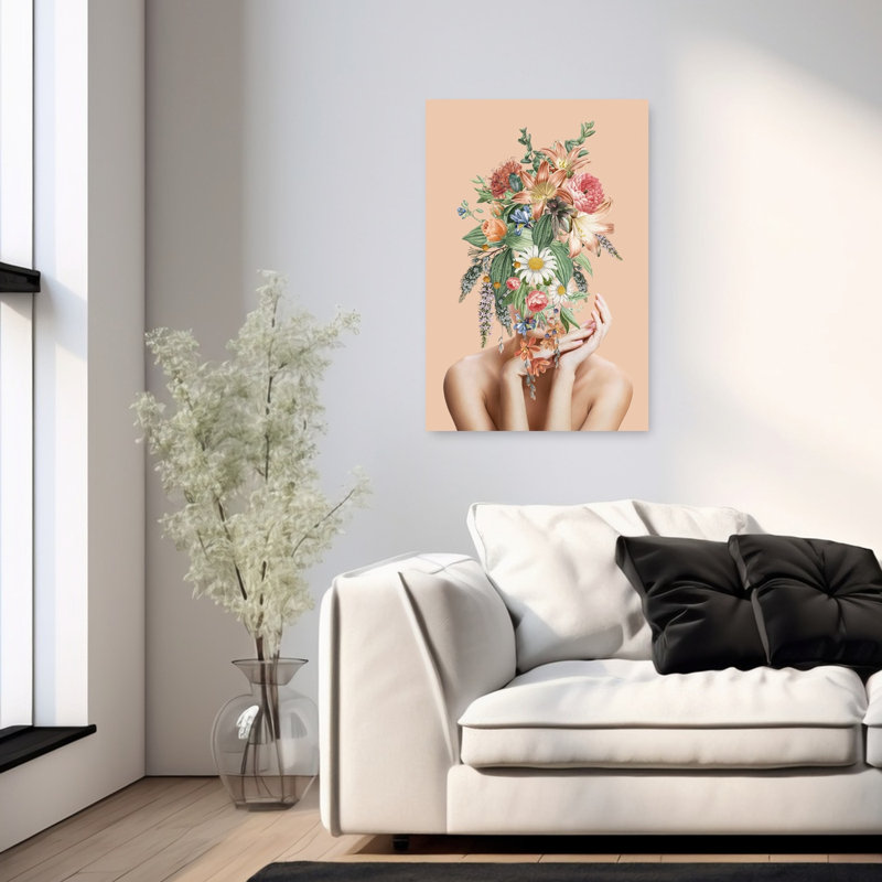 Impression florale, femme, délicat, rêve, fleur élégante, art mural, 36" H x 24" W