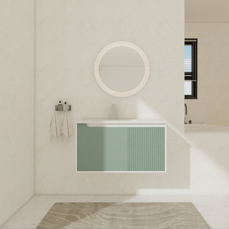 Kerriann 35.63'' Single Bathroom Vanity with Ceramic Top