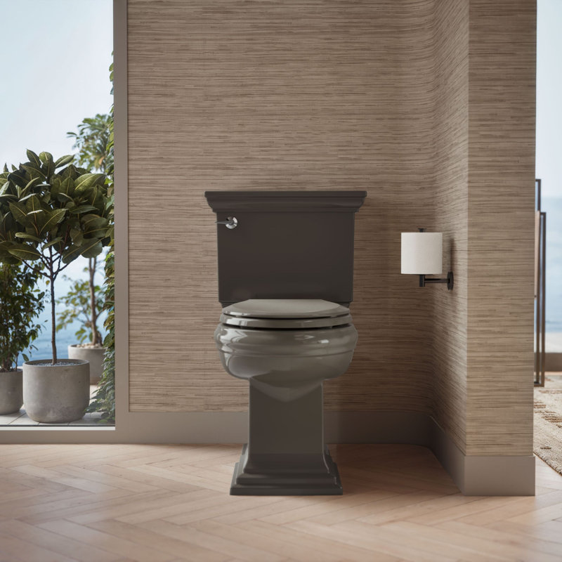 Cachet Nightlight Quiet-Close with Grip-Tight Elongated-Front Toilet Seat, Thunder Gray, Ready Latch