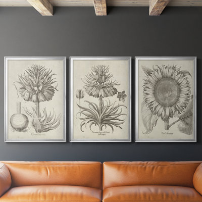 Fresco Crown Imperial II  -Custom Framed  Wrapped Gallery Canvas - 3 Pieces