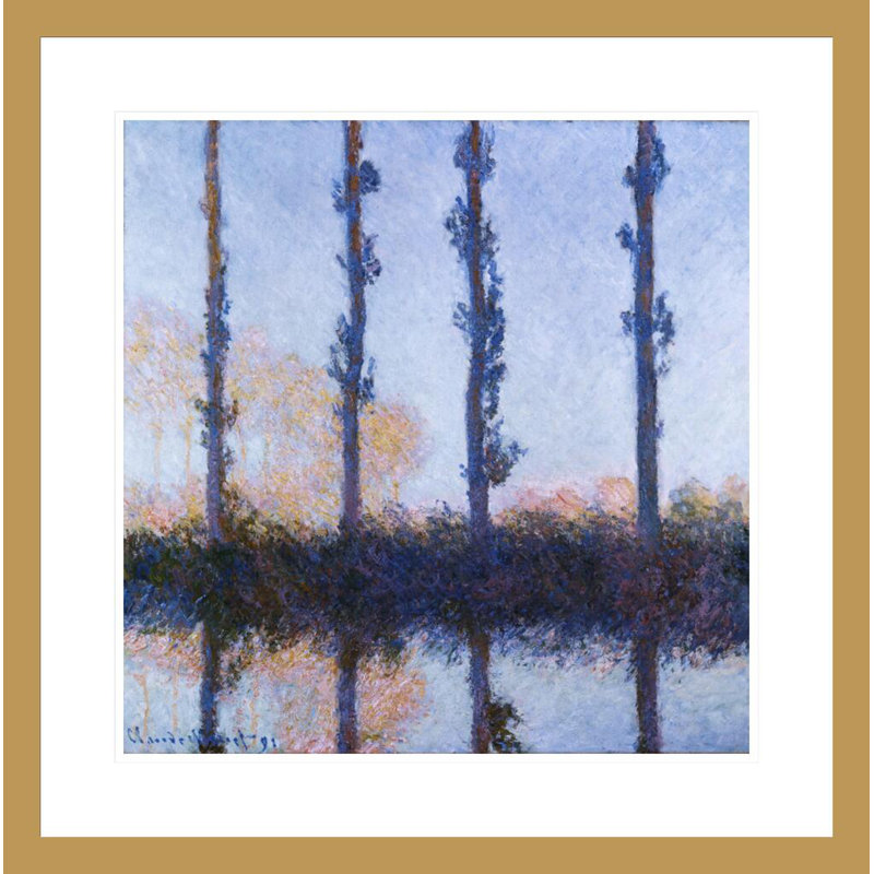 «The Four Trees» par Claude Monet, impression giclée sur cadre, H 23,69 po x l 23,5 po