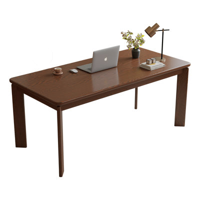 Solid Wood Rectangular Dining Table with Sturdy Legs & Thick Panel Top, Modern Wooden Kitchen Table for 6 to 8 People, Walnut, 70.87inch