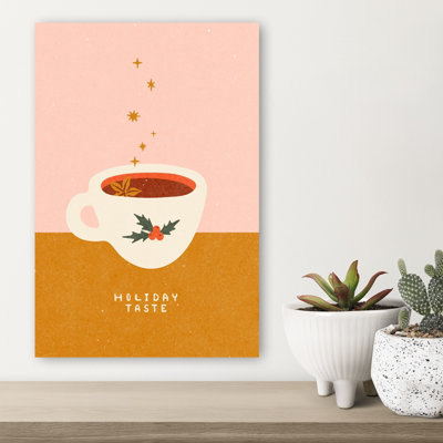 Grande tasse à vin chaud. «Holiday Taste Abstract Contemporary Winter Landscape», reproduction d'art mural