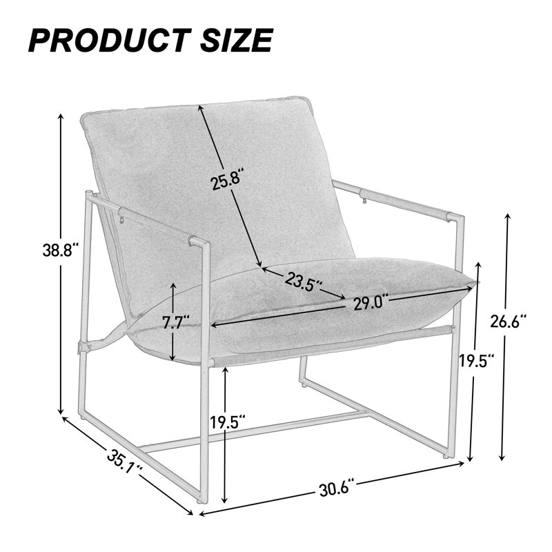 Chaise d'appoint rembourrée avec cadre en métal et mélange de polyester bleu, Blue Poyester Blend