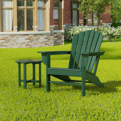 Chaise Adirondack en plastique / résine Geoff avec table