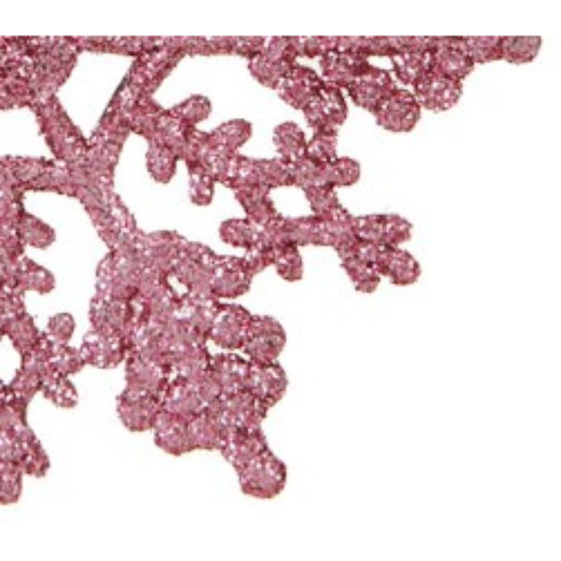 Ornement de Noël flocon de neige, Rose bonbon