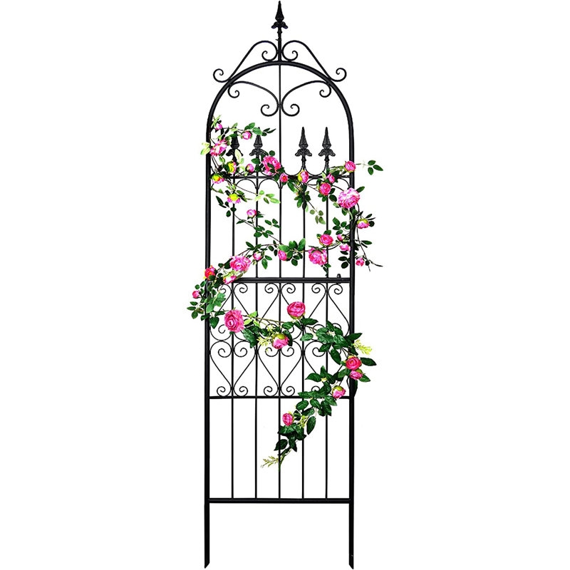 Anzavia 86'' H x 21.7'' W Iron Garden Trellis for Climbing Plants Rose Support Structure