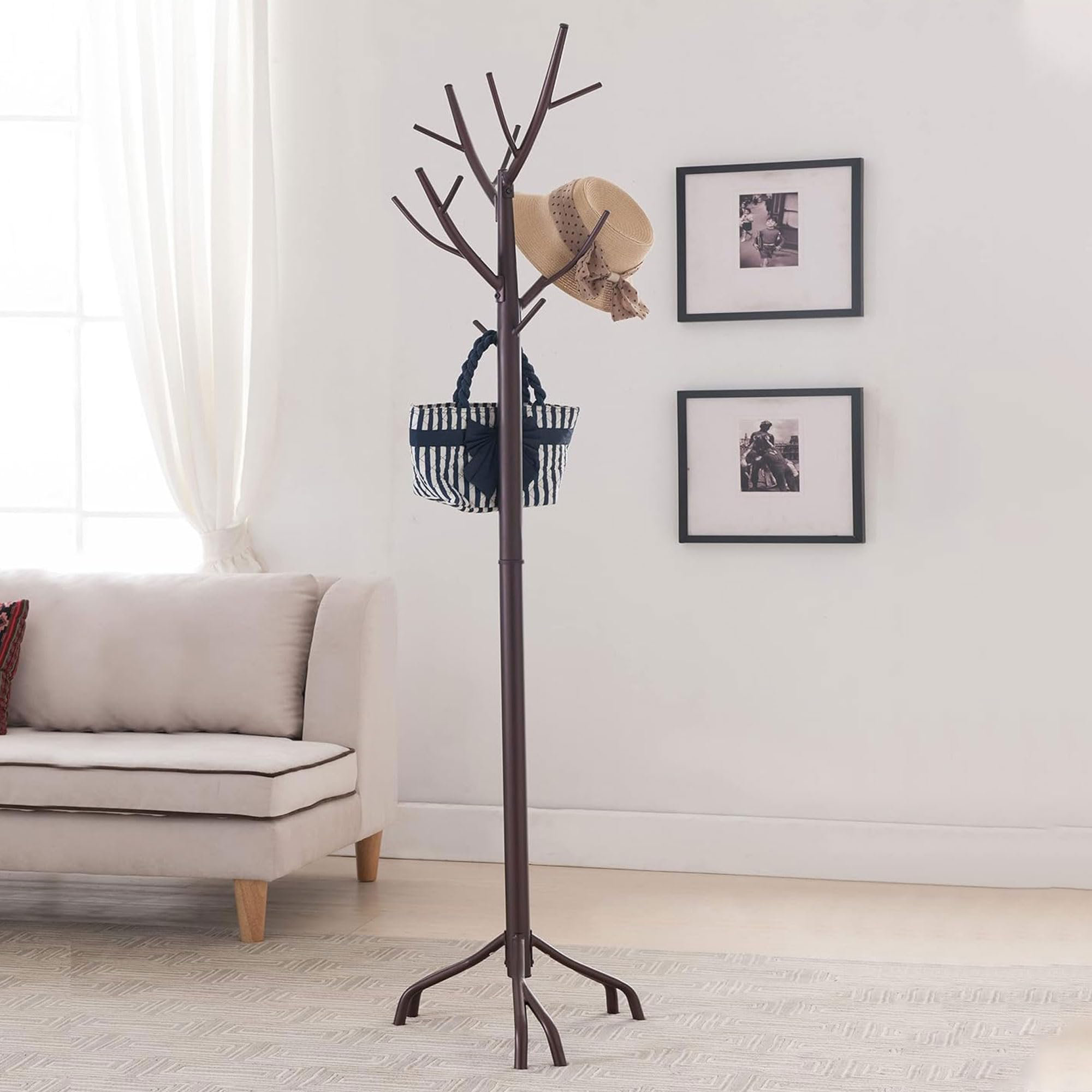 Hat Rack Tree Wade Logan® Hauser Metal Hall Tree Freestanding Coat & Hat Rack with ...